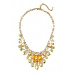 Pastel Antoinette Crystal Teardrop Gemstone Bib Necklace